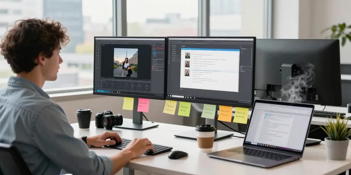 Snipaste下载 in action on dual monitors in a modern workspace.
