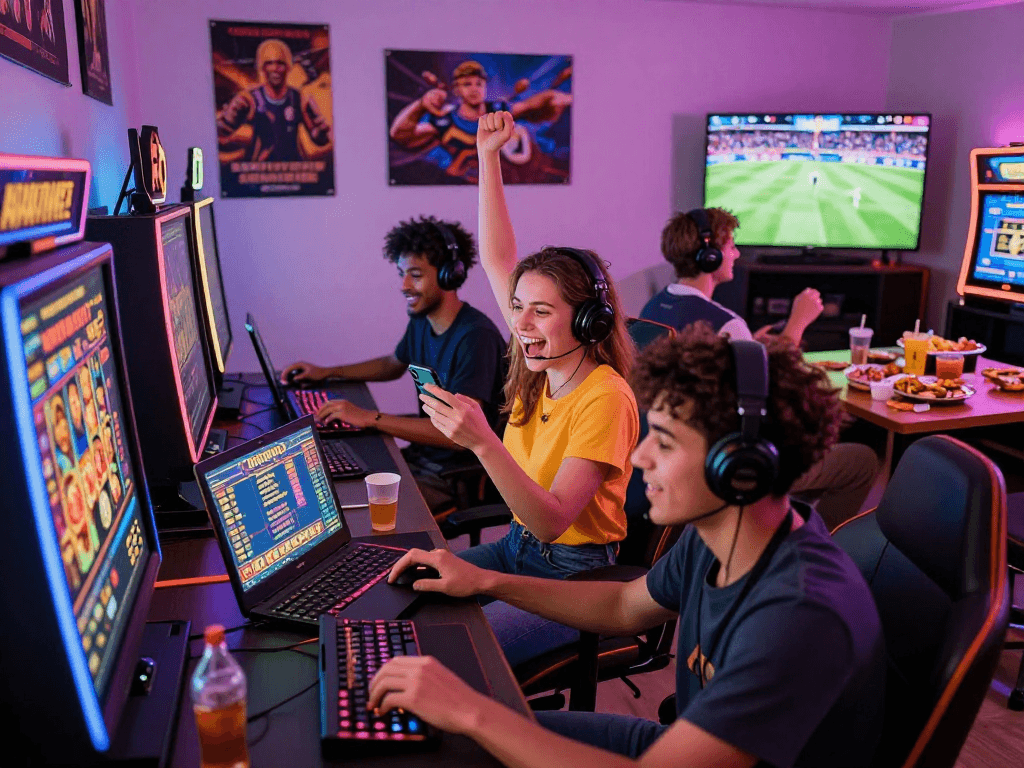 Engaging online gaming atmosphere with players experiencing daftar toto 4d excitement, showcasing a lively environment.