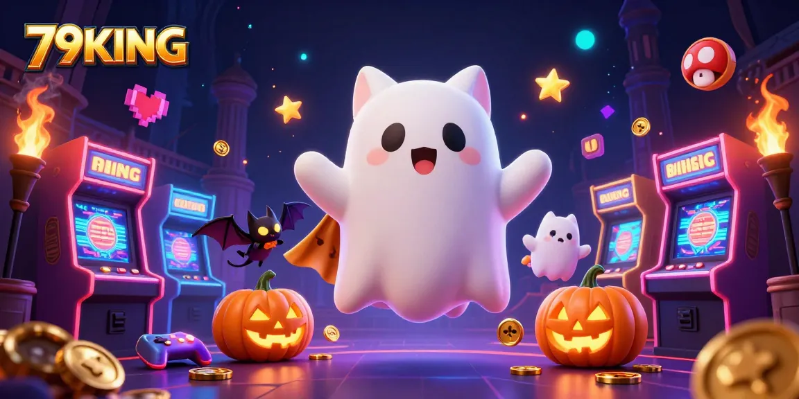 Experience thrilling gameplay at 79KING with a dynamic haunted casino adventure showcasing ghostly characters.