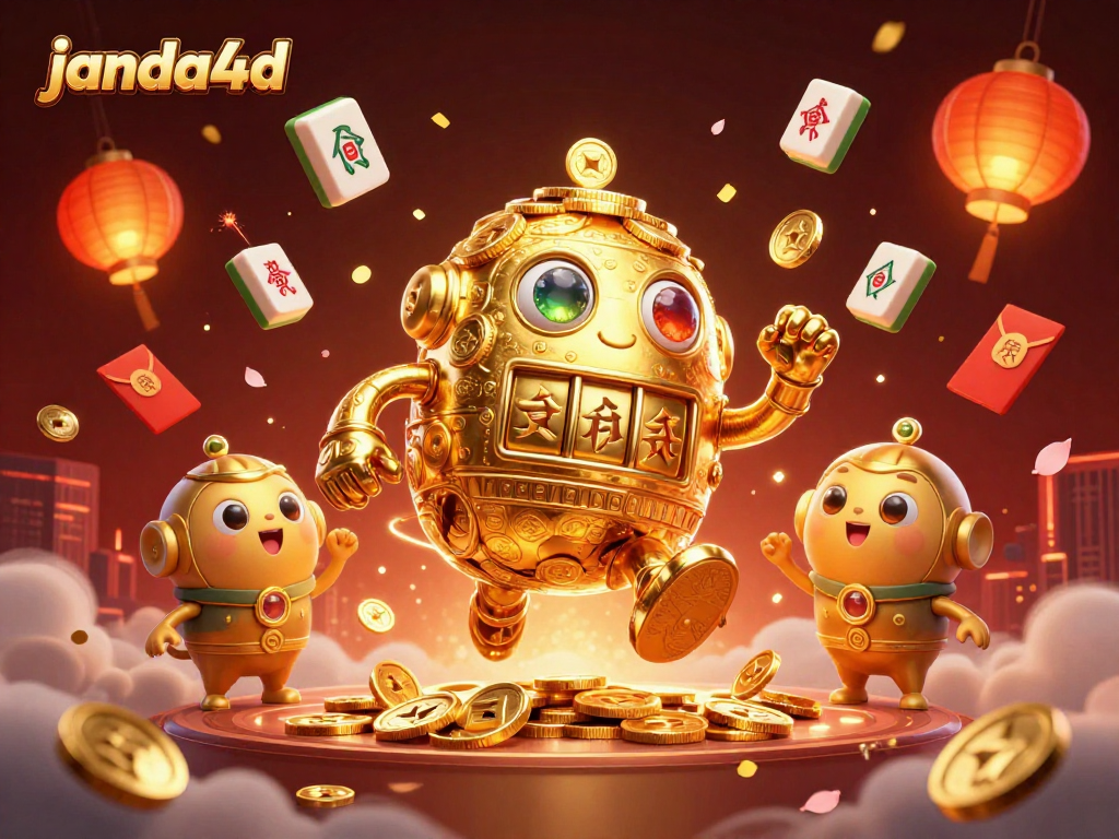 Menangi pengalaman bermain janda4d dengan simbol mesin slot di atas golem emas yang berkilauan.