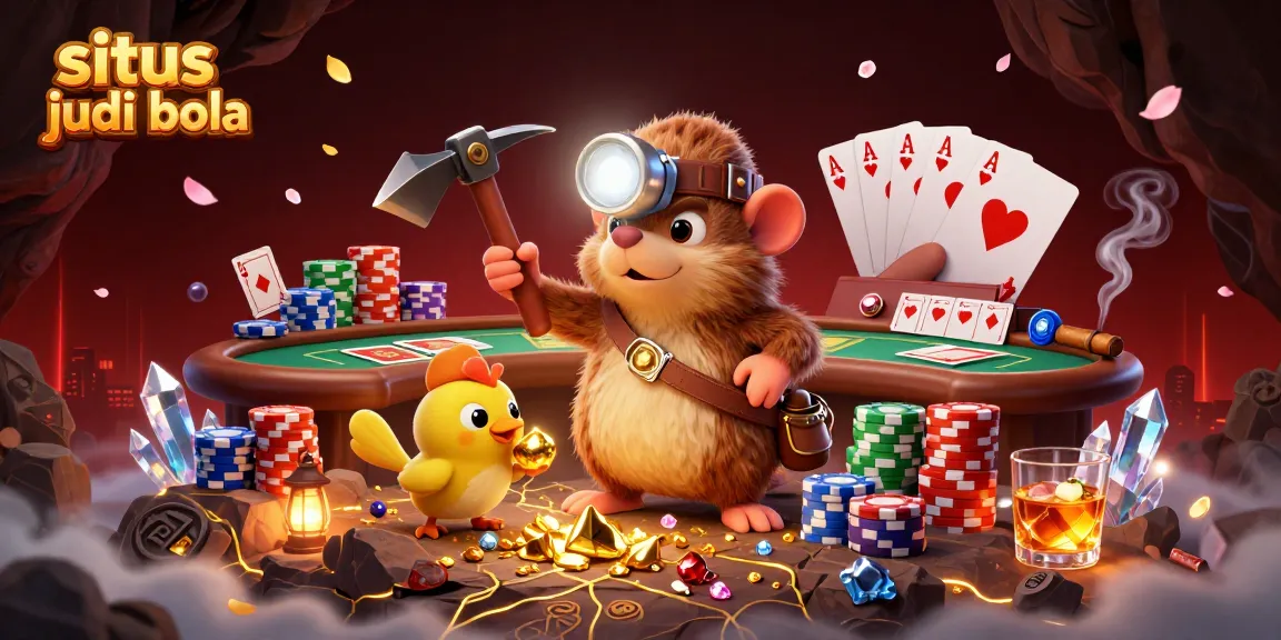 Explore winning strategies at situs judi bola with a vibrant casino-themed illustration