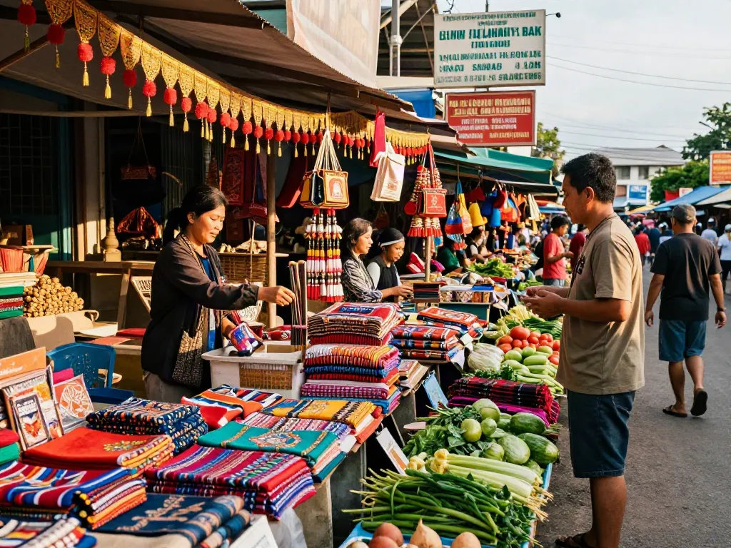 rokok88 vibrant local market scene showcasing unique artisan products