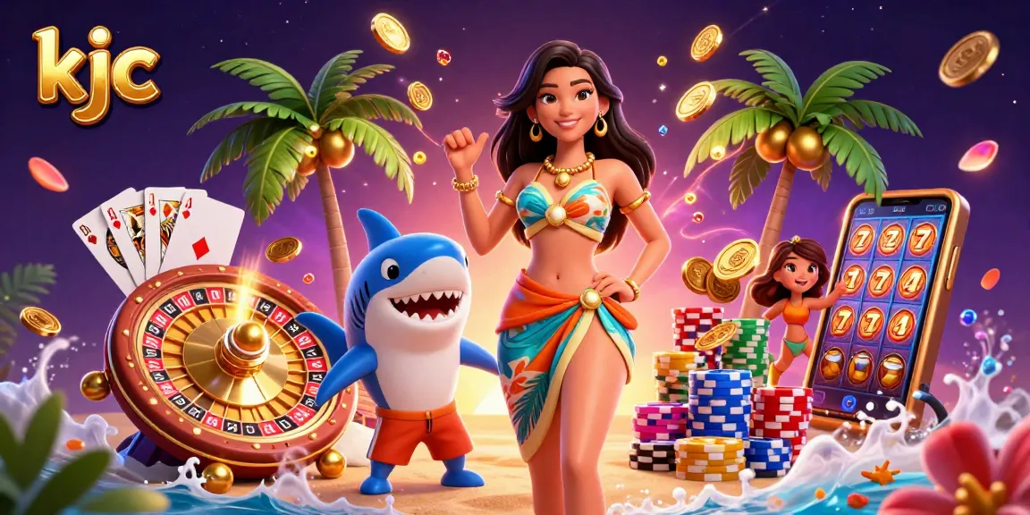 Experience exhilarating gaming action at KJC, featuring vibrant characters and immersive casino elements.