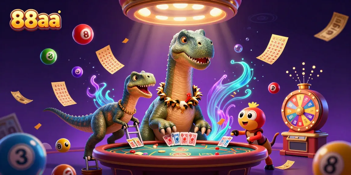 Immerse in the casino experience with 88aa's vibrant lottery balls and clever characters.