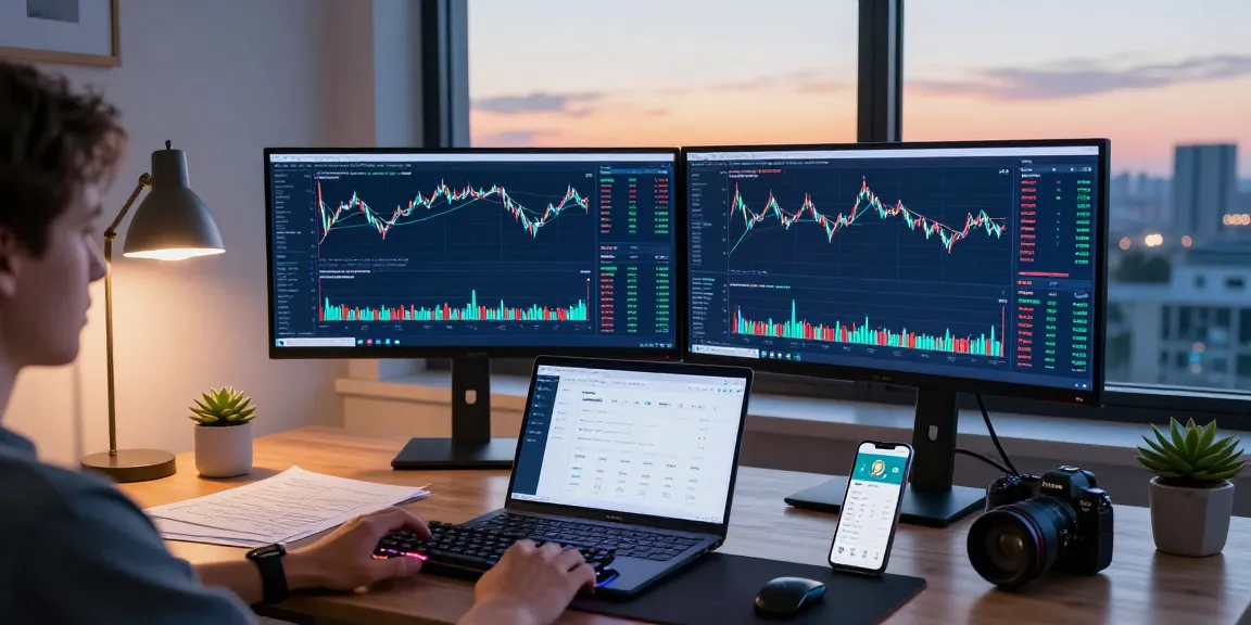 Stockton Rush net worth analysis with cryptocurrency trading visuals, showcasing a professional trading setup.