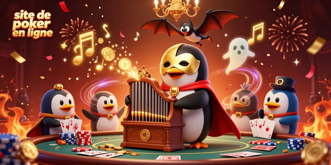 Jouez sur un site de poker en ligne avec nos personnages captivants et ambiance festive.