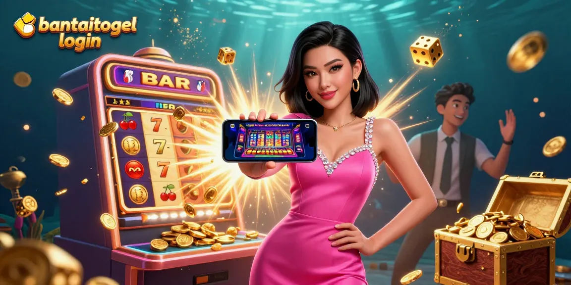 Bantaitogel login interface showcasing a vibrant online casino experience with dynamic game elements.