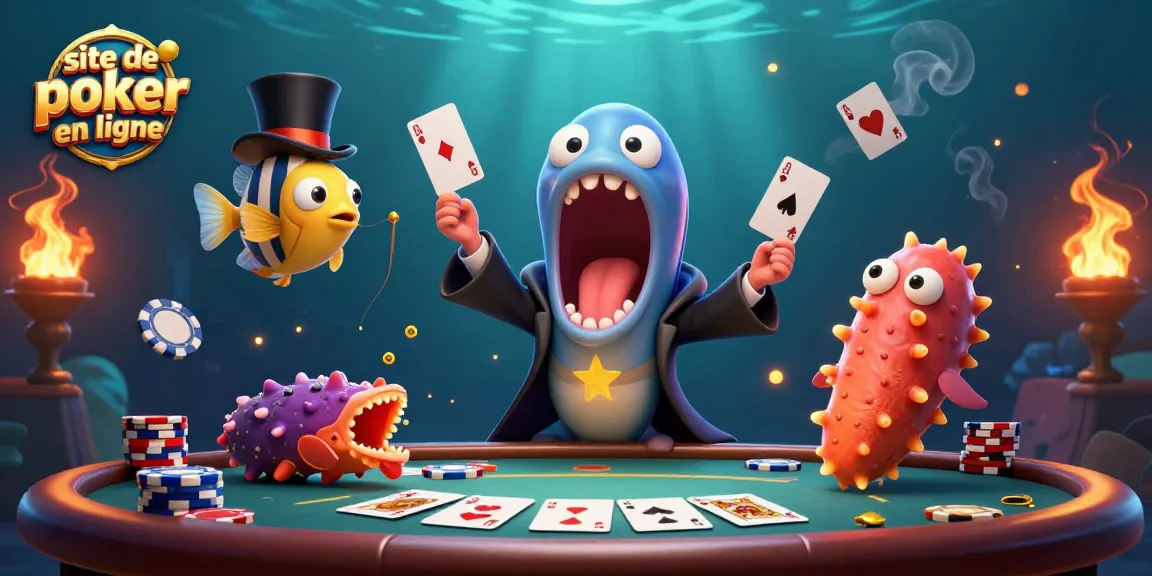 Jouez sur un site de poker en ligne avec des cartes et des jetons en action dans un cadre magique.