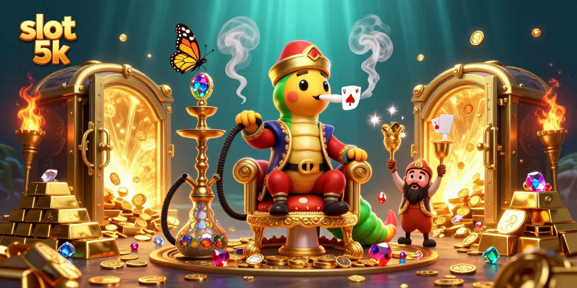 Engage in thrilling slot 5k gameplay with dazzling 3D illustration of a golden treasure scene.