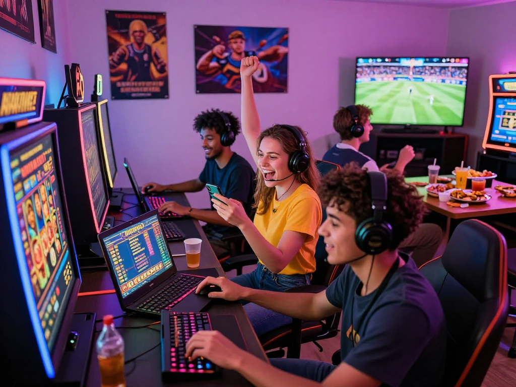Engaging online gaming atmosphere with players experiencing daftar toto 4d excitement, showcasing a lively environment.