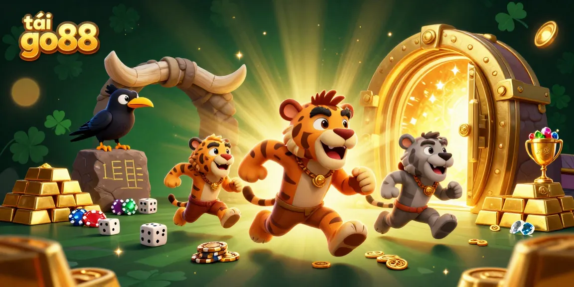 Engage in thrilling gameplay with tải go88 at a unique prehistoric casino featuring vibrant characters.