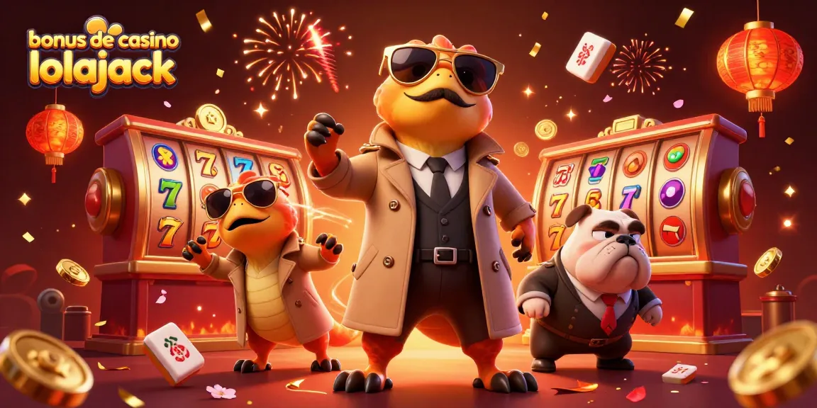 Profitez du bonus de casino lolajack avec une scène animée de raptors dans un casino.