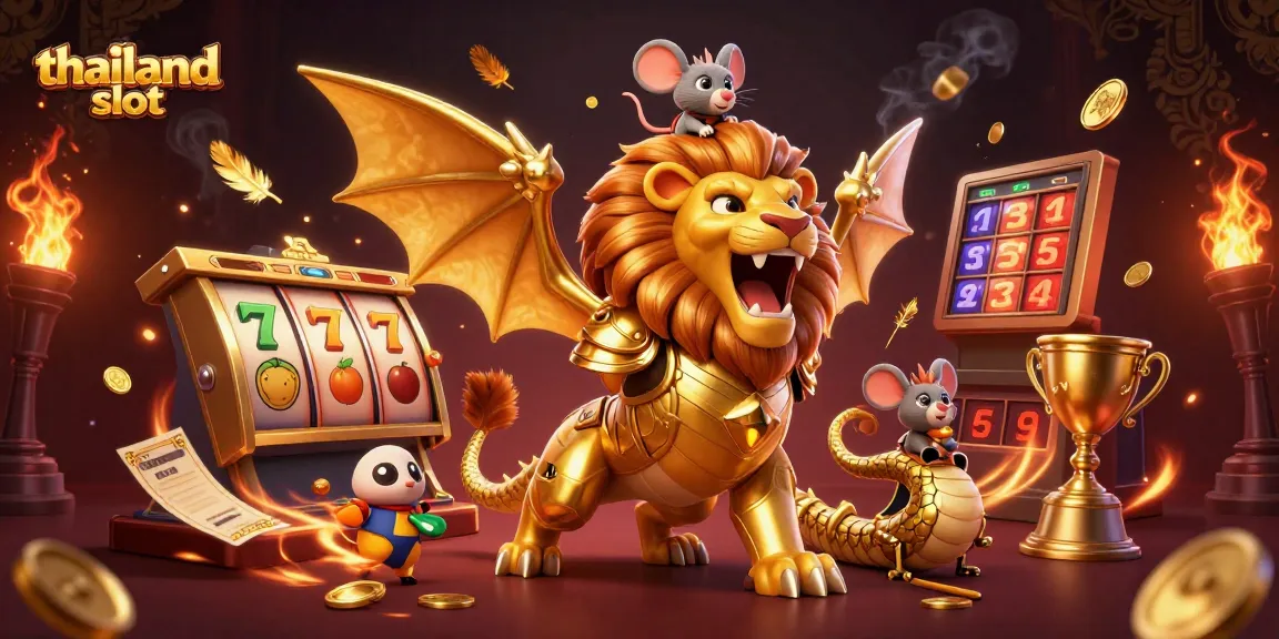 Experience thrilling gameplay with thailand slot in this vibrant 3D illustration featuring dynamic slot symbols and interactive gaming elements.