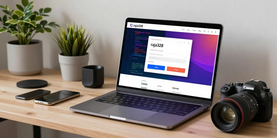 Engaged user at modern laptop utilizing the raja328 login interface in a sleek workspace.