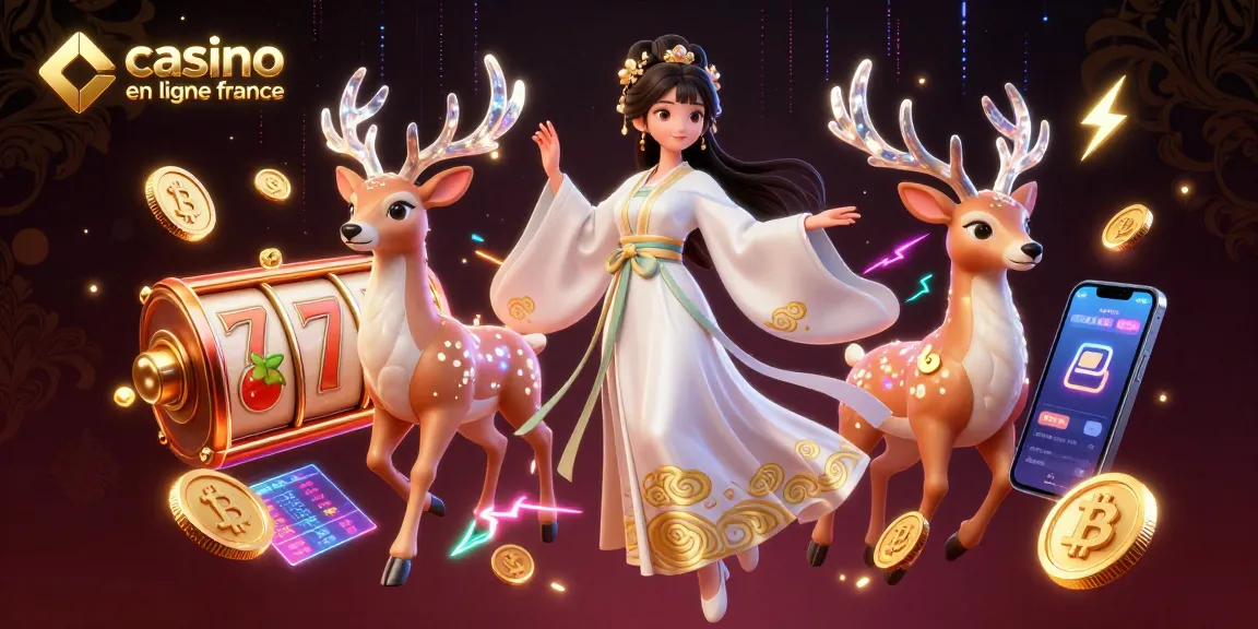 Jouez au casino en ligne France avec cette illustration 3D vibrante mettant en avant le plaisir et l'excitation.