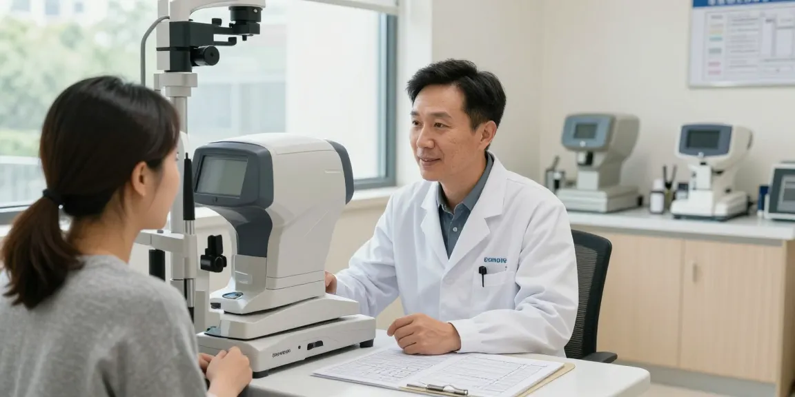 SNU Eye Clinic consultation with a patient, showcasing advanced eye care technology and expertise.