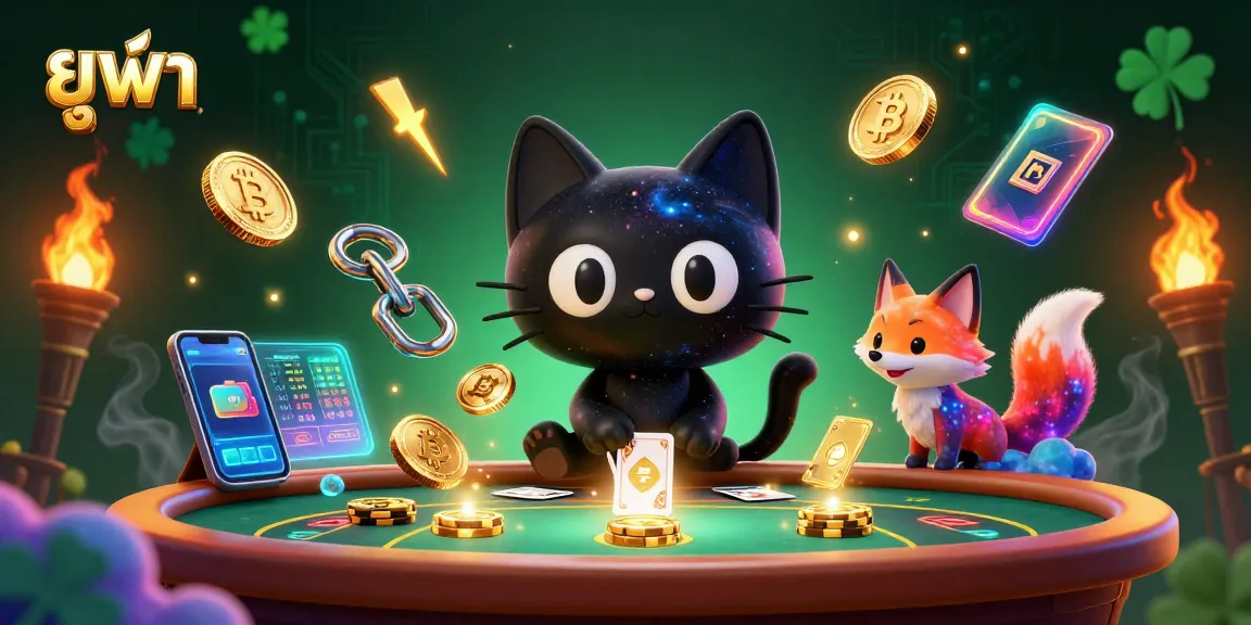 Experience thrilling action at ยูฟ่า casino with cosmic characters and glowing digital elements.