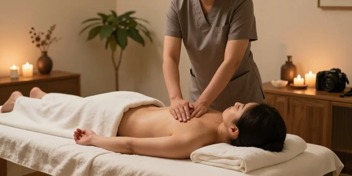 Professional 성남출장마사지 at home spa with calming ambiance and relaxation elements.