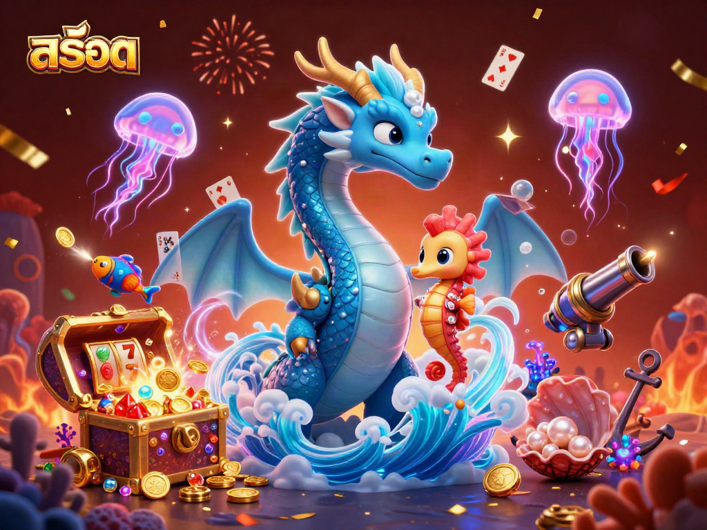 Experience thrilling สล็อต gameplay illustrated in vibrant underwater casino scene.