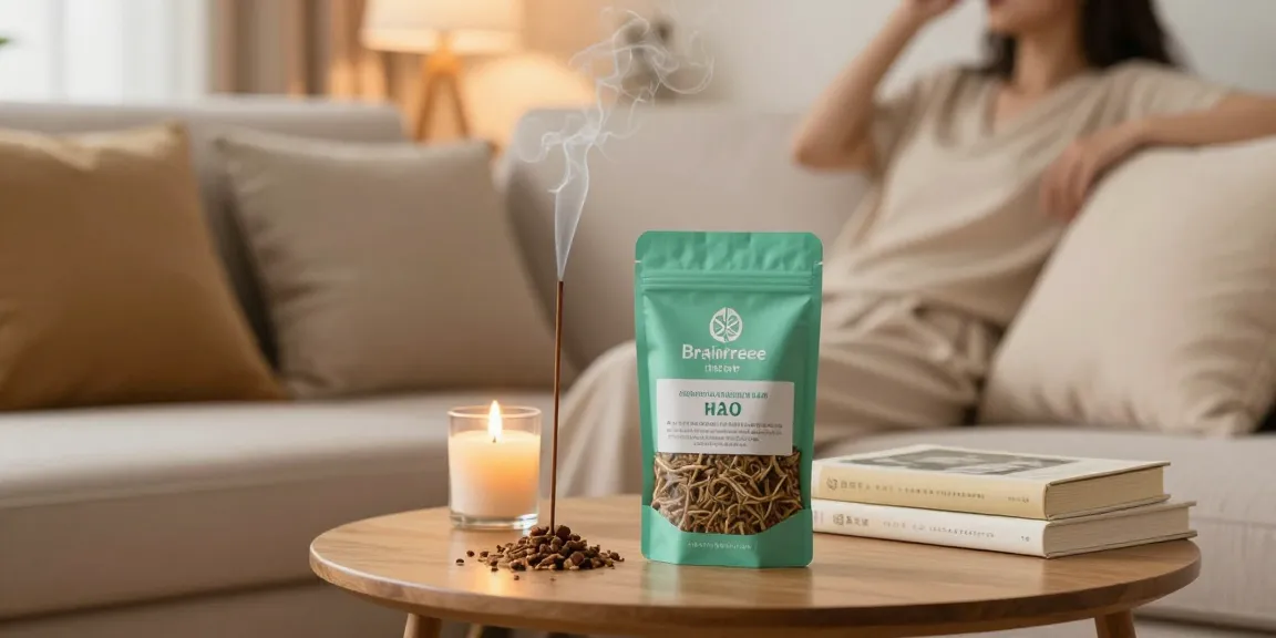 Revitalizing home scene featuring buy-brainfreeze-10-gram-bag of herbal incense for relaxation.