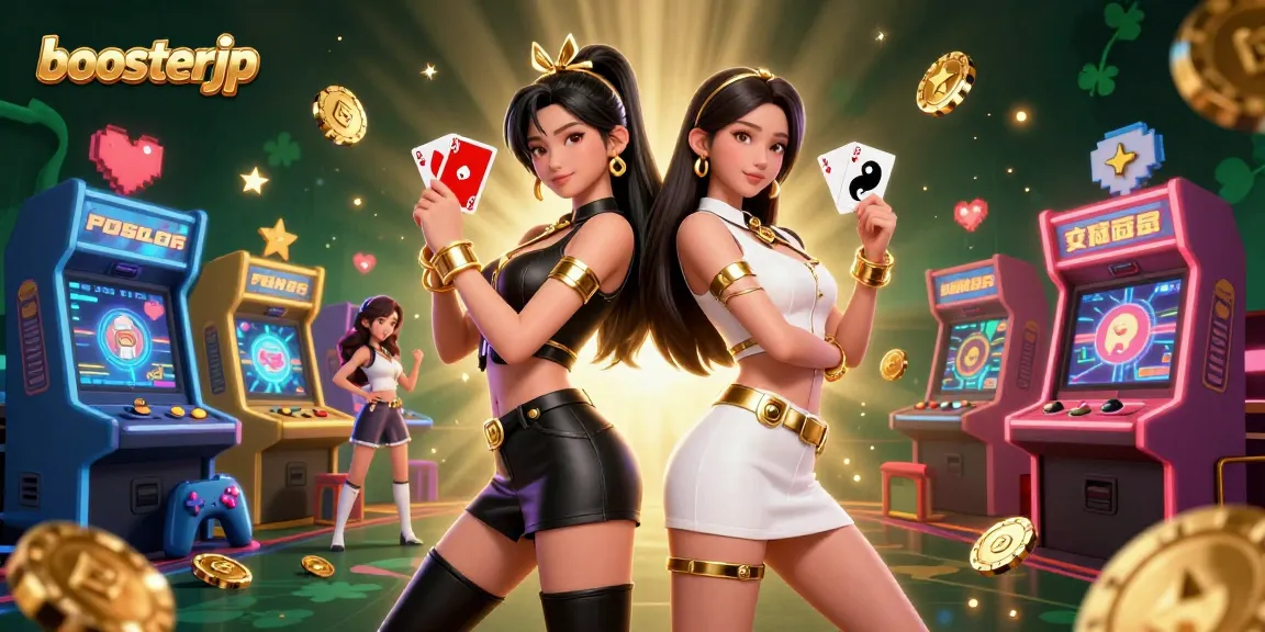 Engage in the thrill with boosterjp showcasing stunning casino characters and vibrant gaming visuals.