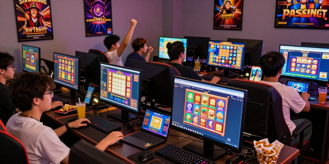 Para pemain sedang menikmati permainan slot online di https://pasar88.com/ dengan suasana yang seru dan penuh warna.
