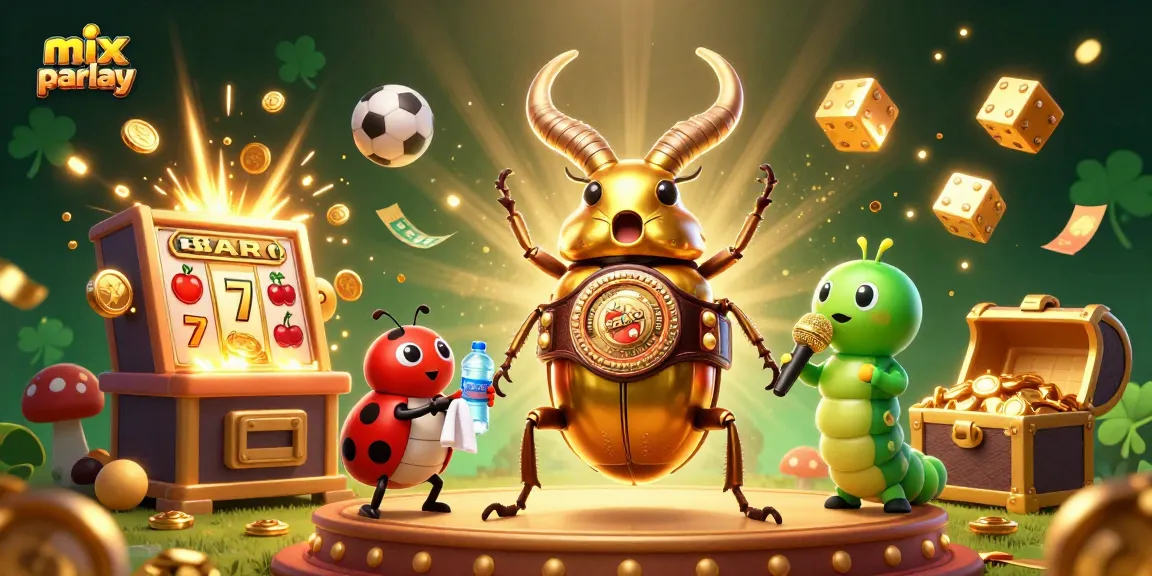 Experience the thrill of mix parlay betting with a vibrant 3D illustration of a boxing beetle.