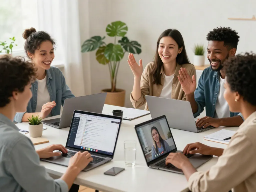 Engaged members of the rokok88 rtp community sharing insights in a vibrant online meeting.