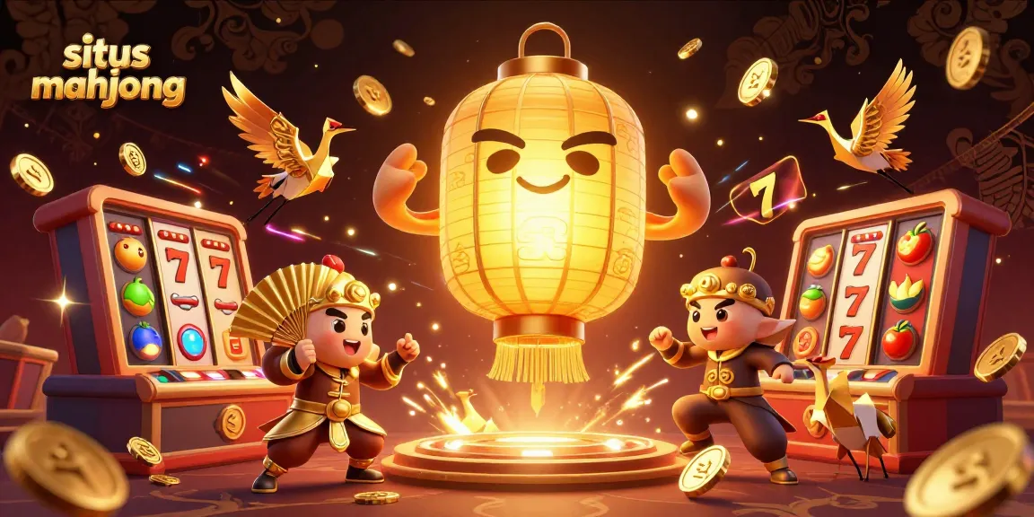 Experience situs mahjong with dynamic 3D slots, golden symbols, and vivid casino characters.