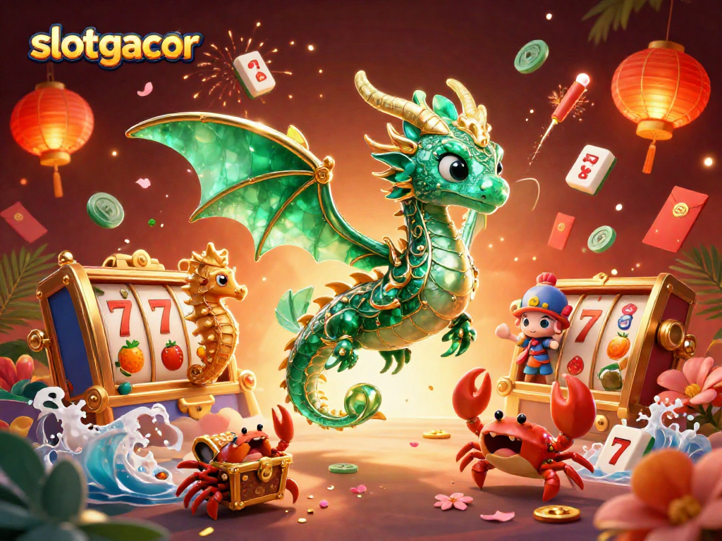 Experience slotgacor with a captivating 3D illustration featuring vibrant casino elements and lucky symbols.