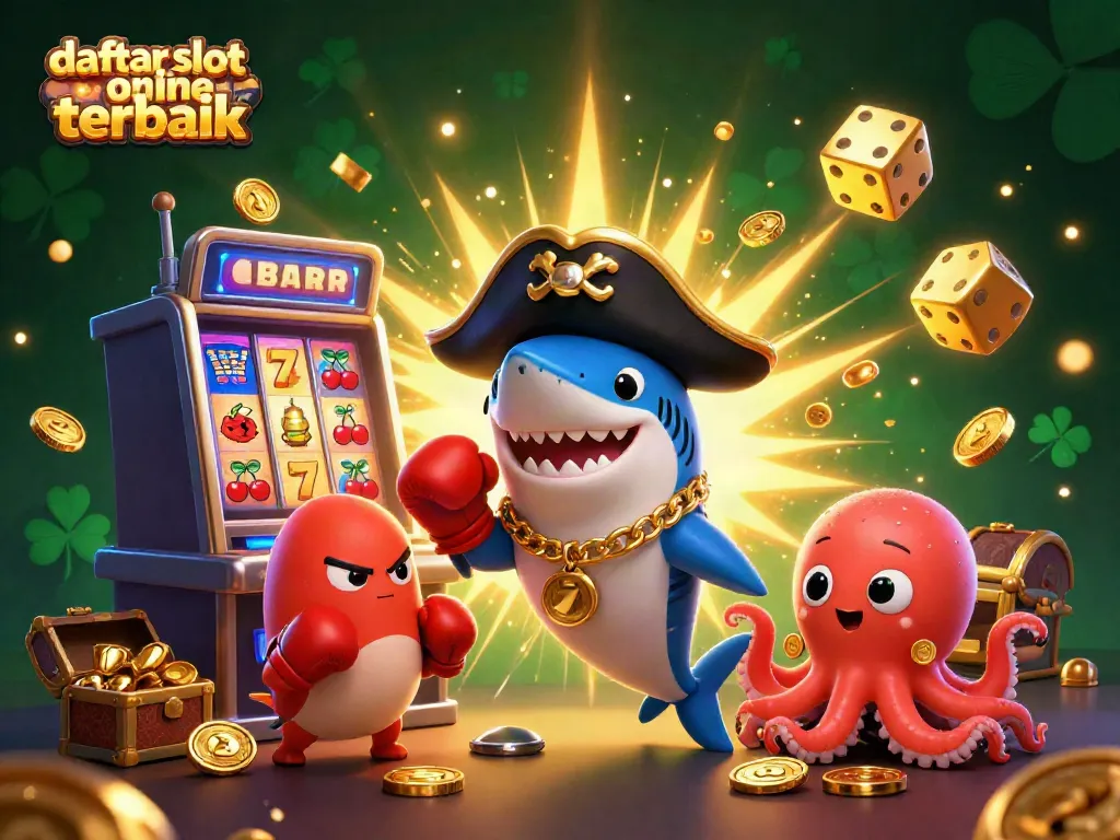 Daftar slot online terbaik menampilkan karakter kartun dan simbol permainan yang mengundang.