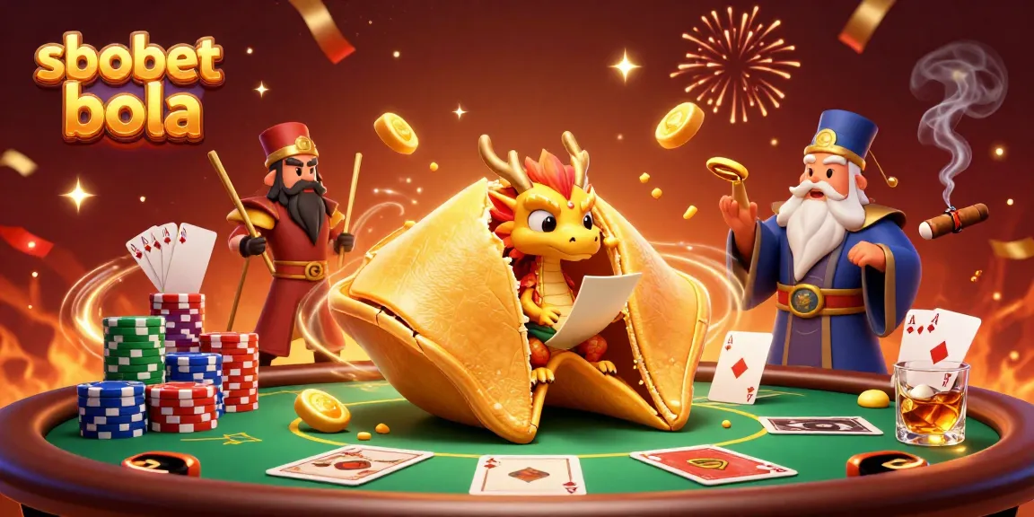 Experience sbobet bola in a vibrant 3D casino scene with festive characters and gaming elements.