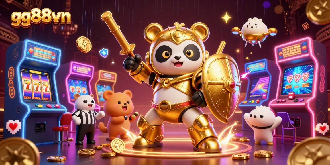 Engage with gg88vn's dynamic online casino experience featuring a mech-suit panda in action.