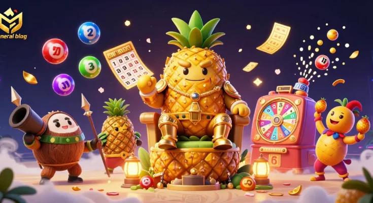 Engage with the exciting world of gambling on general blog through vibrant casino illustrations filled with lottery elements.