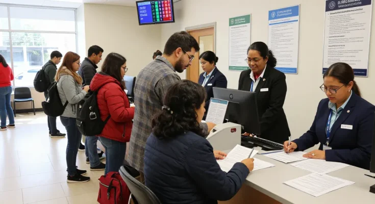 Get your goverment document from rtps 4 at a busy public service center with staff assisting clients
