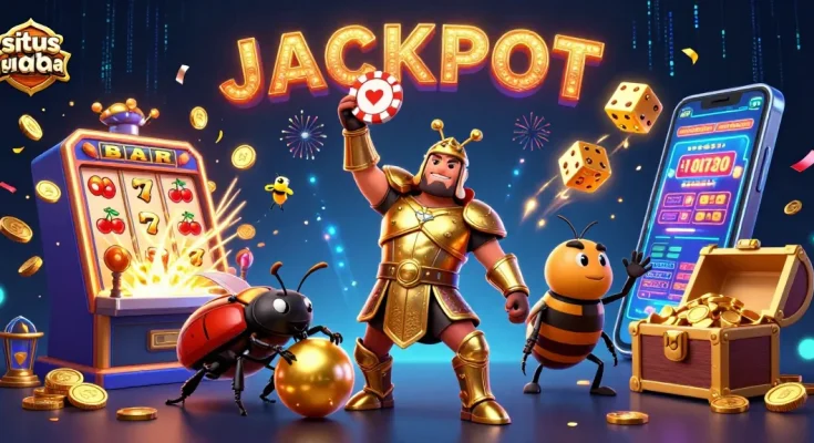 Elevate your gaming experience with situs judi bola, showcasing a vibrant 3D casino scene with winning symbols.