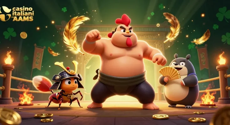Scopri i casinò italiani non AAMS con un vivace combattimento fra galli, grilli e tanuki.