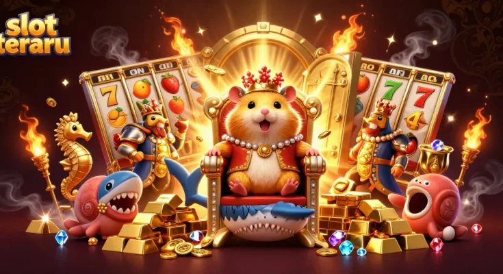Experience the thrill of slot terbaru with a golden hamster king ruling a lavish casino kingdom.